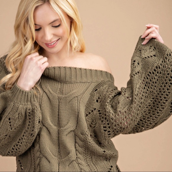 Olive Chunky Sweater - Picture 3 of 6